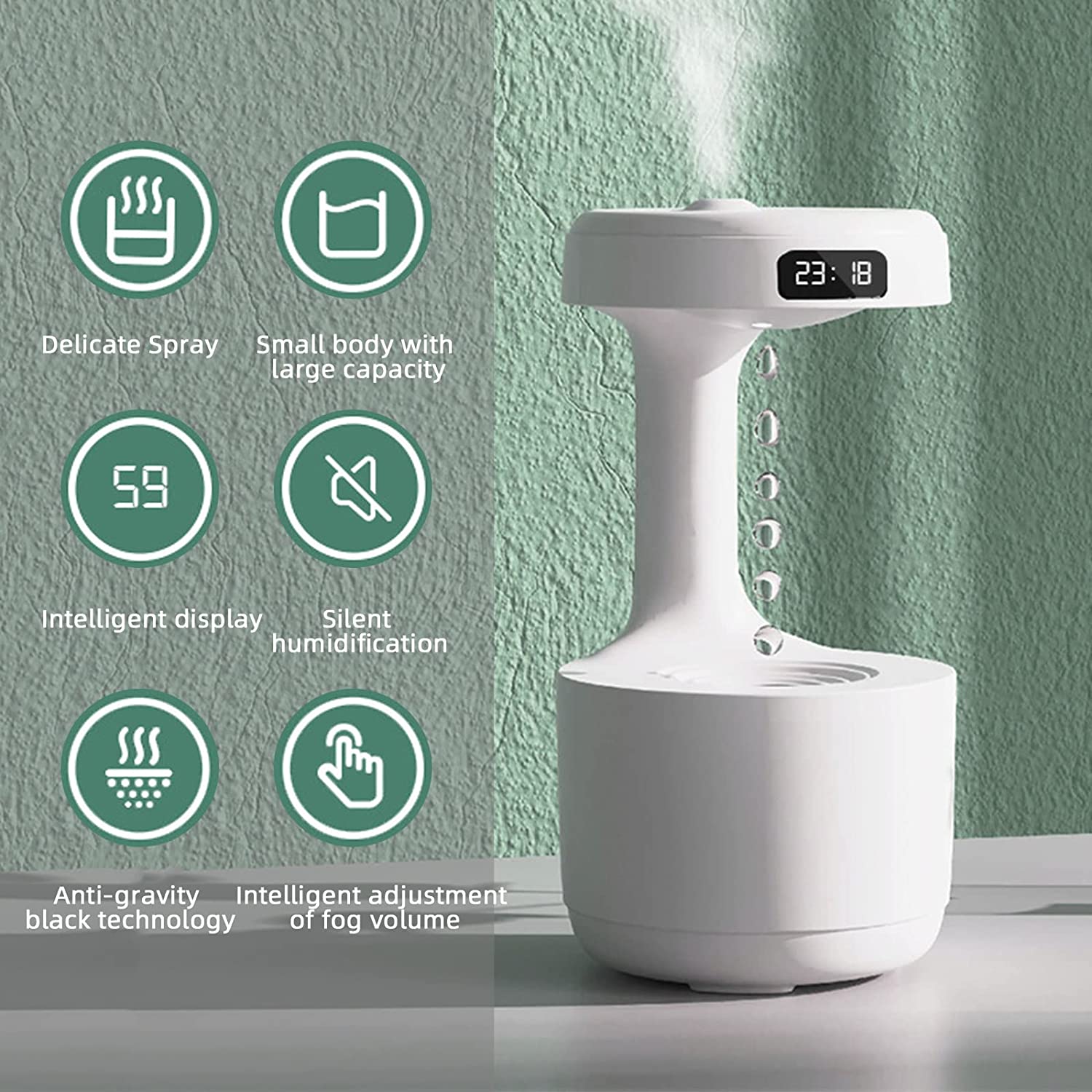 Antigravity humidifier, for Home, 250 sqft