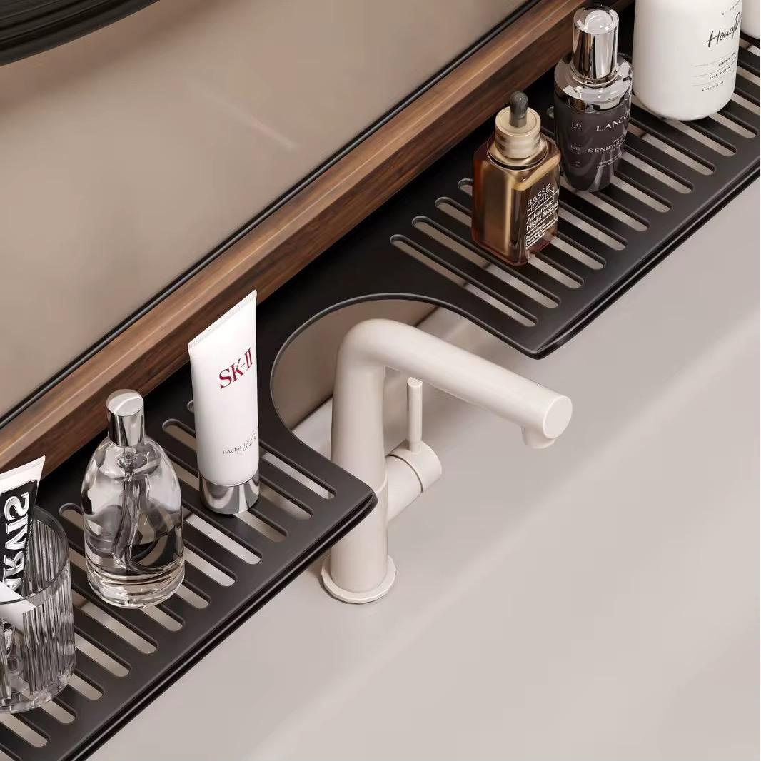 Wall-Mounted Metal Storage Rack, Bathroom Sink Organizer