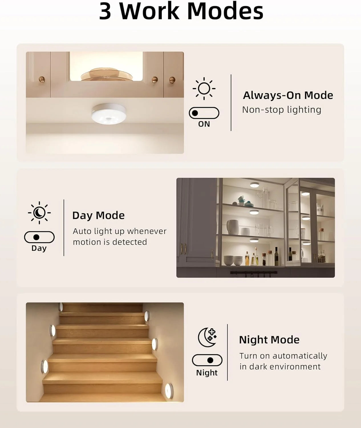 Motion Sensor LED Touch Light upto 110 hours Battery Life